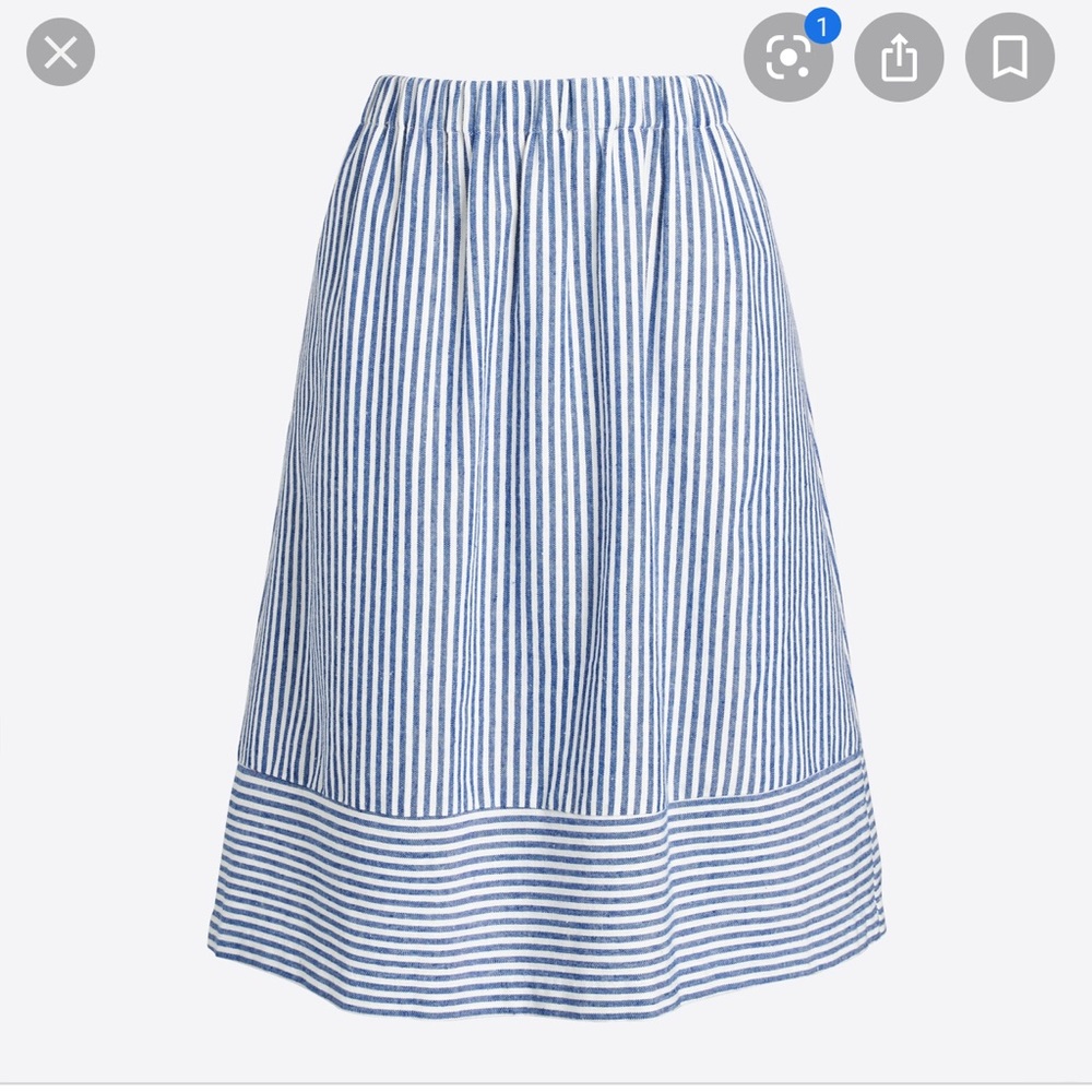 J. Crew factory blue striped skirt